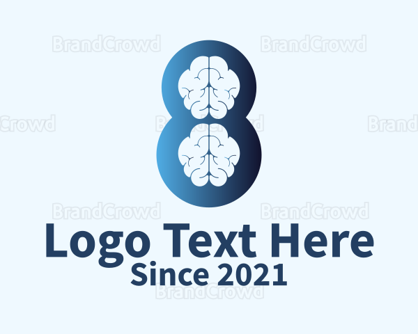 Brain Psychology Number 8 Logo