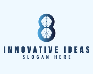 Concept - Brain Psychology Number 8 logo design