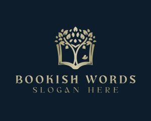 Literary - Tree Book  Library logo design