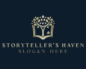 Novelist - Tree Book  Library logo design