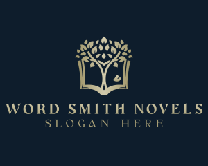 Novelist - Tree Book  Library logo design