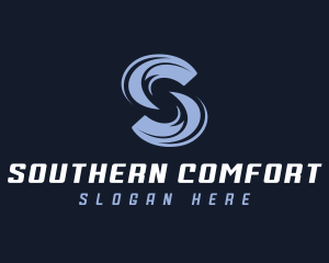 Company Waves Letter S logo design