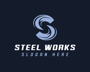 Company Waves Letter S logo design