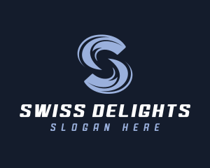 Company Waves Letter S logo design