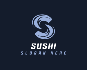 Company Waves Letter S logo design