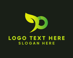 Tea - Organic Green Letter P logo design