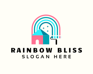 Rainbow House Paint logo design