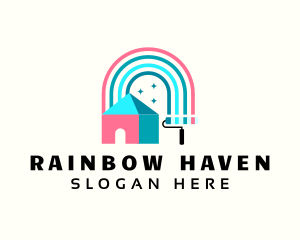 Rainbow House Paint logo design