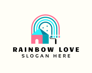 Rainbow House Paint logo design