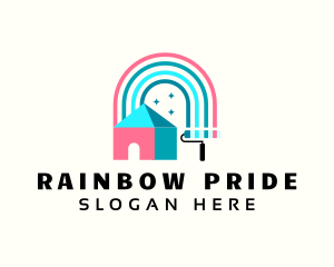 Rainbow House Paint logo design