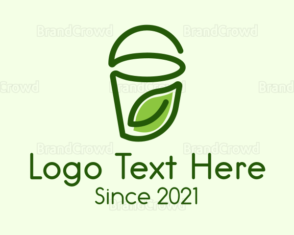 Green Leaf Juice Cup Logo