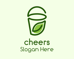 Green Leaf Juice Cup  Logo