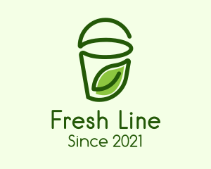 Green Leaf Juice Cup  logo design