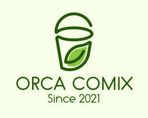 Juice Extract - Green Leaf Juice Cup logo design