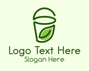 Green Leaf Juice Cup  Logo