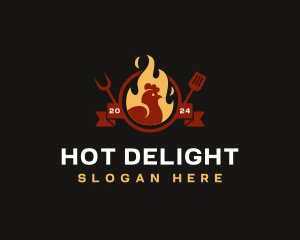 Flame Chicken Roast logo design