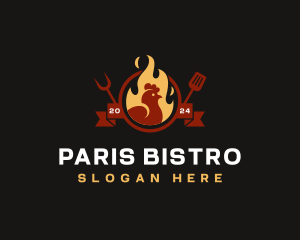 Flame Chicken Roast logo design