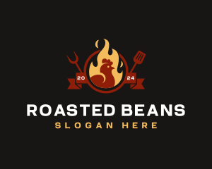 Roasted - Flame Chicken Roast logo design