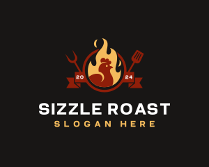 Roast - Flame Chicken Roast logo design