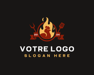 Roast - Flame Chicken Roast logo design