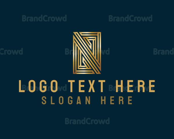 Elegant Rectangle Letter N Logo