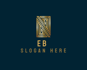 Elegant Maze Rectangle Letter N logo design