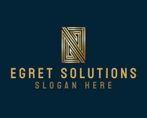 Elegant Rectangle Letter N logo design