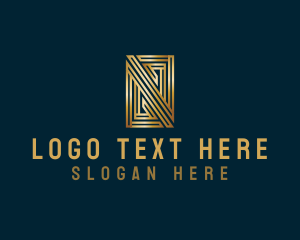 Lux - Elegant Maze Rectangle Letter N logo design