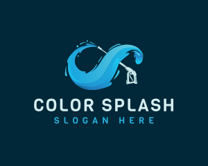 Water Splash Pressure Washer logo design