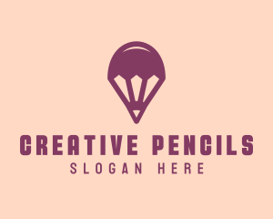 Flying Pencil Balloon logo design