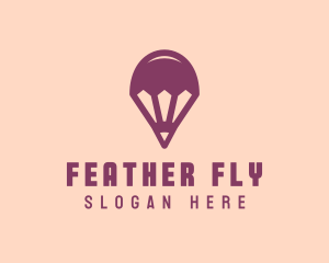 Flying Pencil Balloon logo design