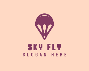 Flying Pencil Balloon logo design