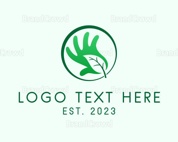 Organic Leaf Hand Logo