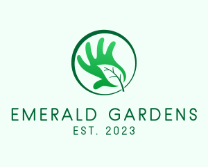 Organic Leaf Hand logo design