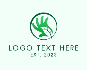 Herb - Organic Leaf Hand logo design