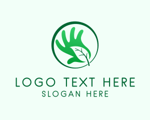 Organic Leaf Hand Logo