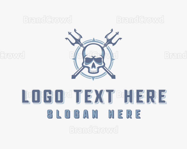 Trident Skull Warrior Logo