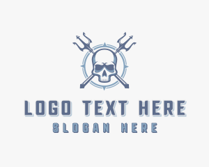 Melee - Trident Skull Warrior logo design