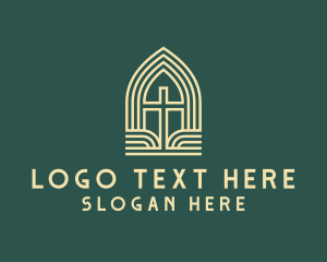 Religion - Parish Cross Religion logo design