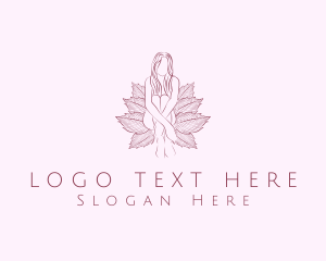 Organic Feminine Leaves  logo design