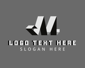 Fabricator - Origami Fold Letter M logo design