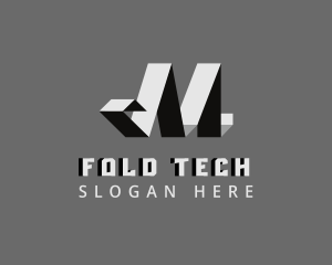 Fold - Origami Fold Letter M logo design