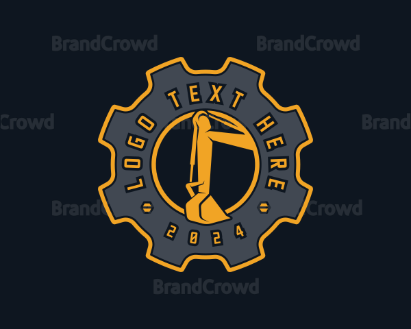 Excavator Backhoe Gear Logo