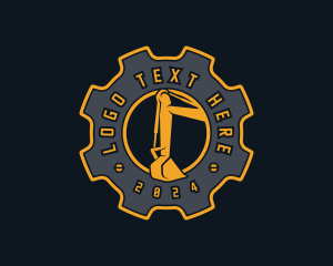 Backhoe - Excavator Backhoe Gear logo design
