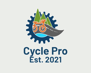 Multicolor Biking Emblem logo design