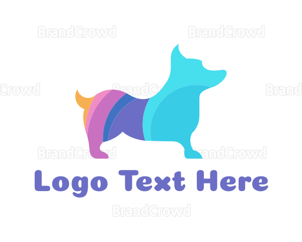 Colorful Corgi Dog Logo