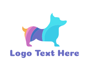 Dog Grooming - Colorful Corgi Dog logo design