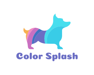 Colorful Corgi Dog logo design