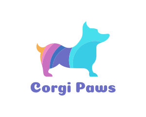 Colorful Corgi Dog logo design