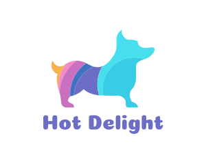 Colorful Corgi Dog logo design